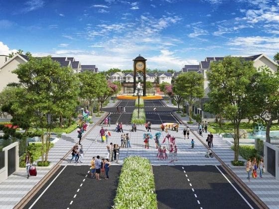 Tháp đồng hồ tại KĐT Times Garden Nam Vĩnh Yên – Vĩnh Phúc